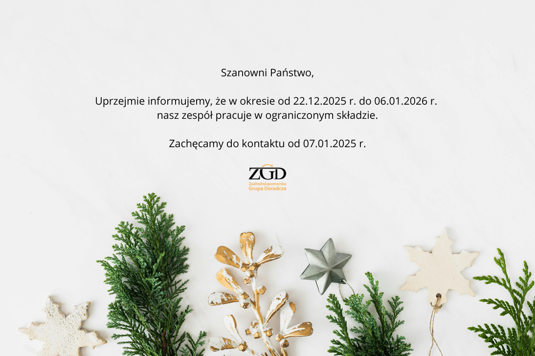 Informacja na temat pracy biura w okresie okołoświątecznym